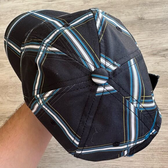 Nike Golf Hat Ball Cap Black & Blue Windowpane Plaid - Picture 3 of 9
